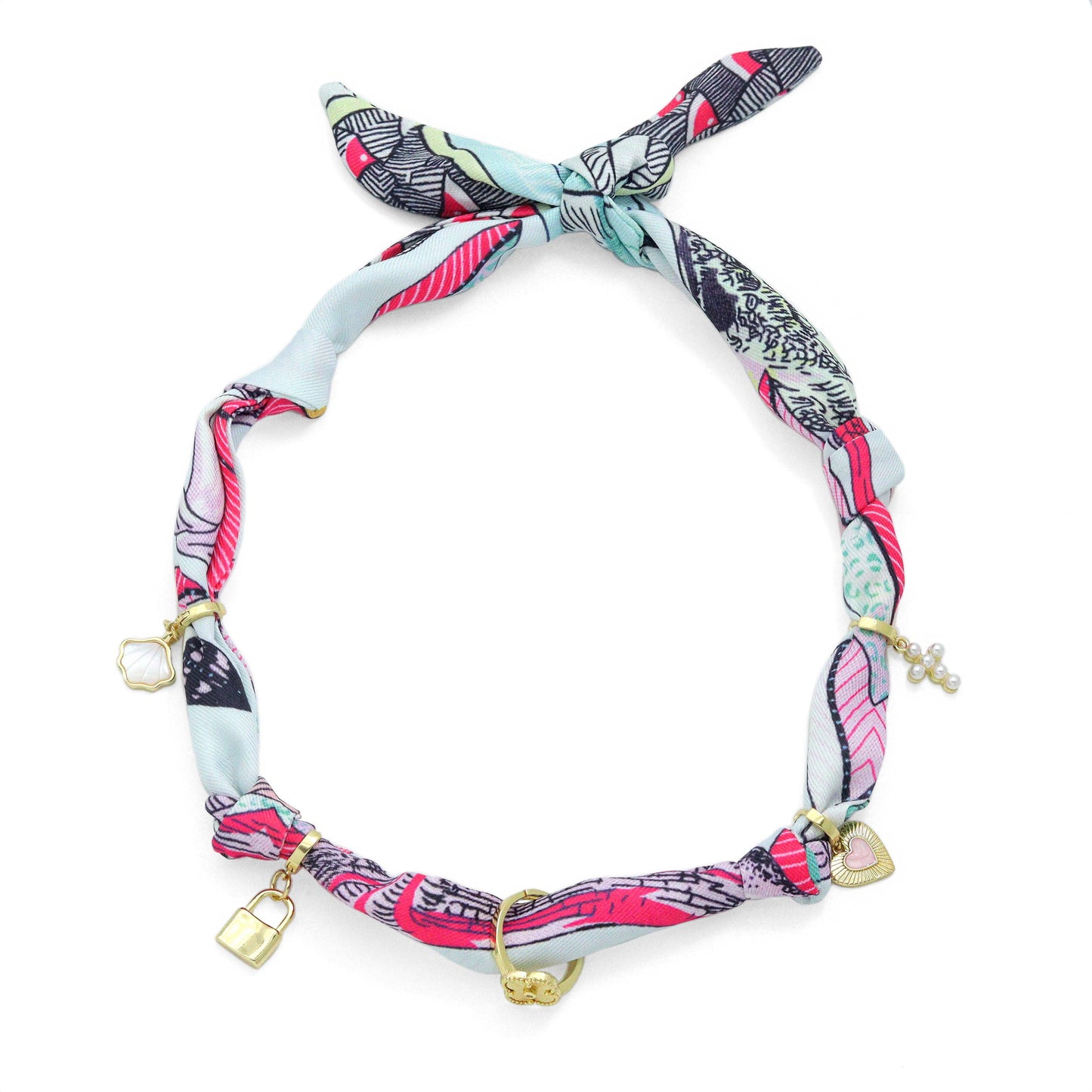 Convertible Scarf Necklace, Adjustable Silk Scarf Statement Necklace