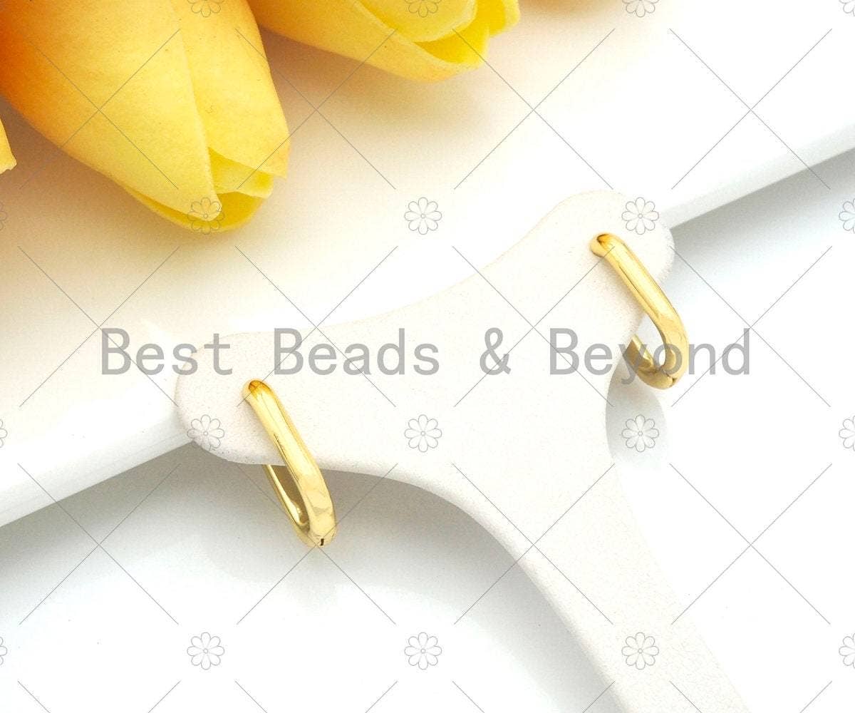 Dainty Gold Rectangle Huggie Earring