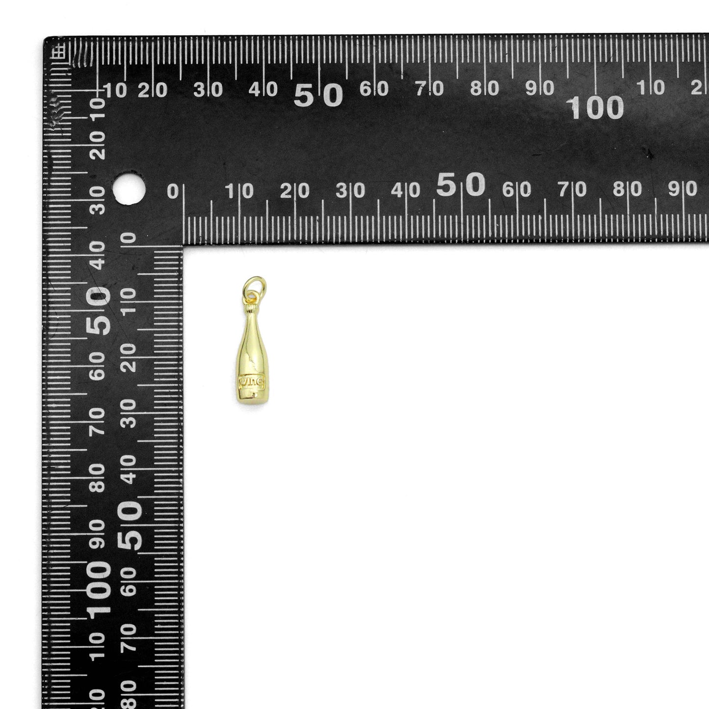 Gold Wine Bottle Charm Pendant