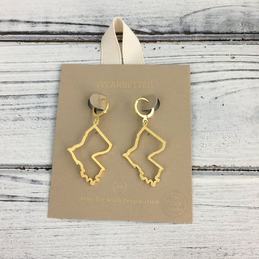 Louisiana state cut out dangle earrings