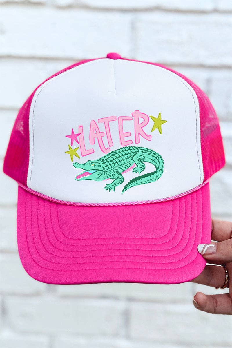 Later Gator Otto Hot Pink with White Foam Front Trucker Hat
