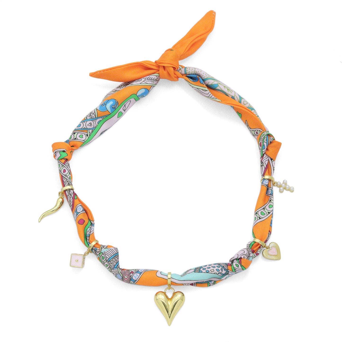 Convertible Scarf Necklace, Adjustable Silk Scarf Statement Necklace