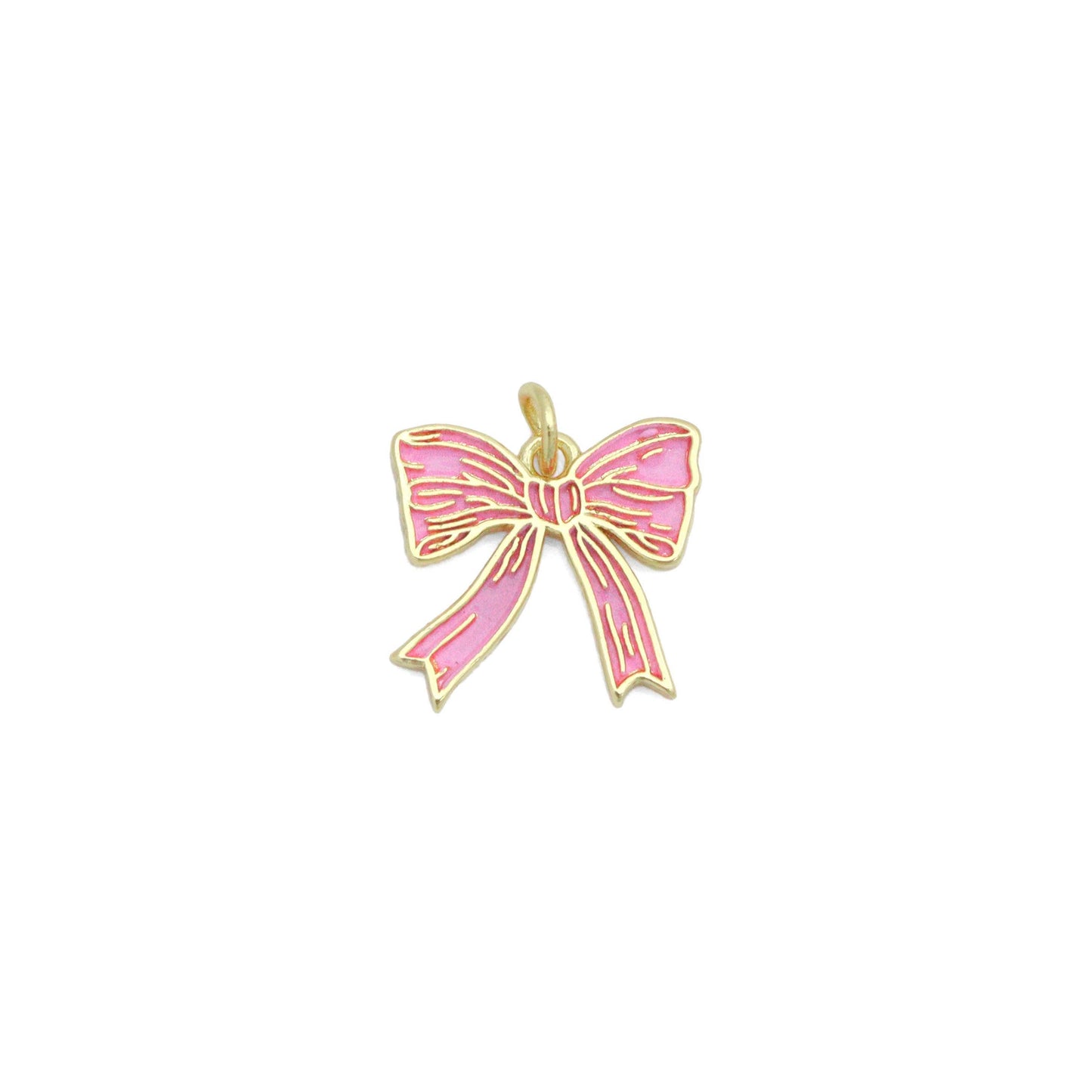 Pink Enamel Bow Earrings