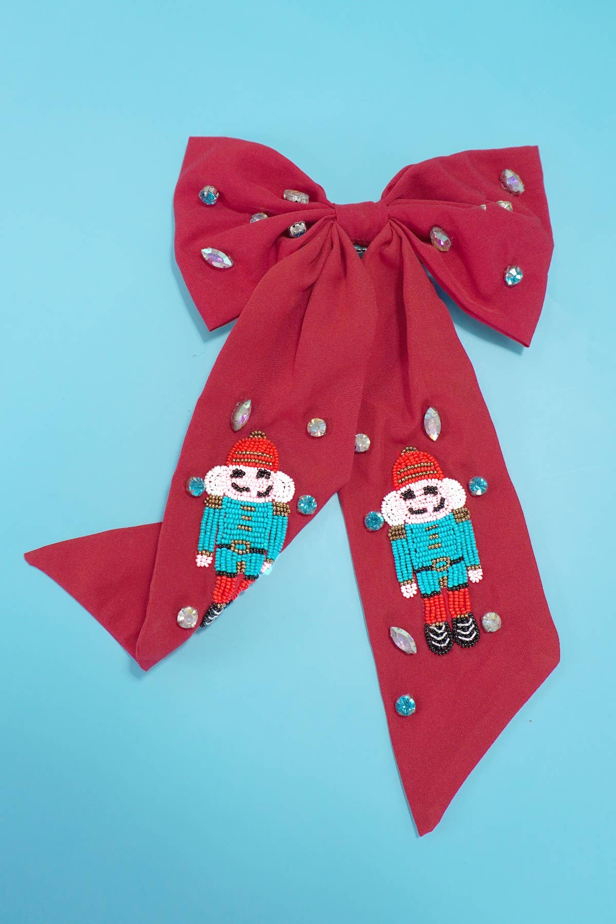 Nutcracker beaded hair clip