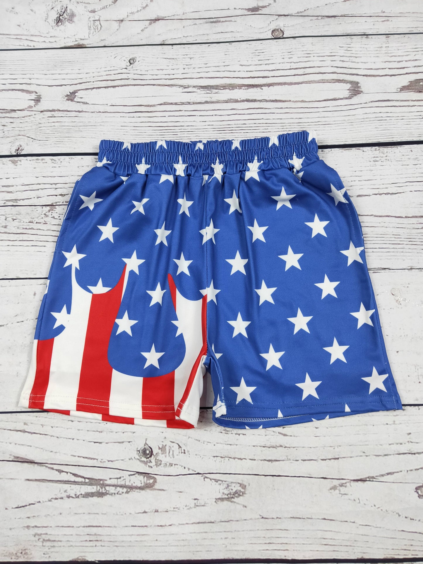 Boys 4th Of July Ice Cream Drip Printed Shorts