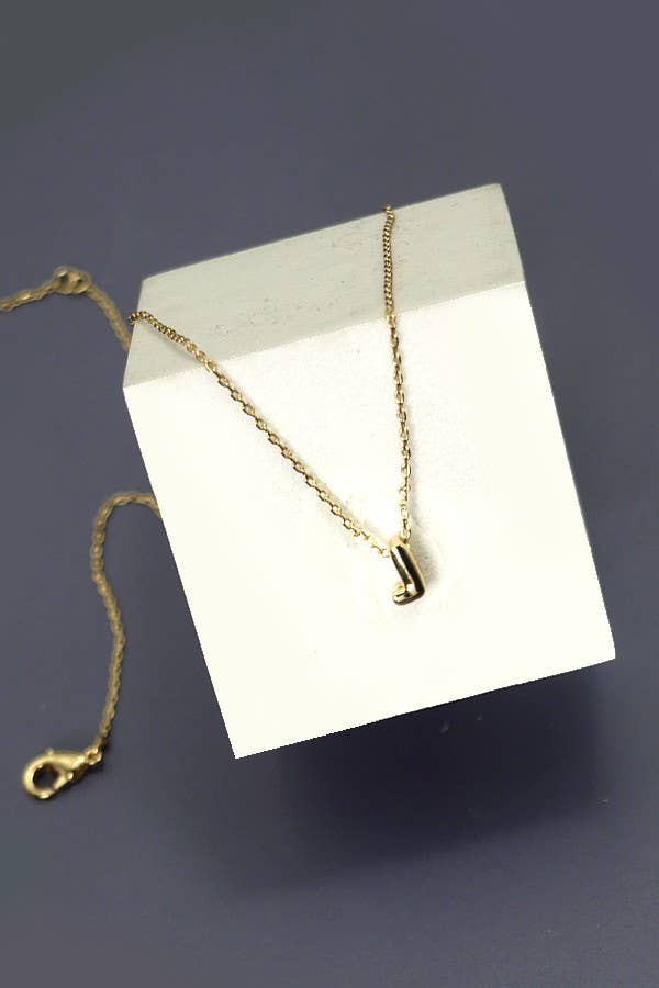 Mini Initial 3D bubble letter necklace