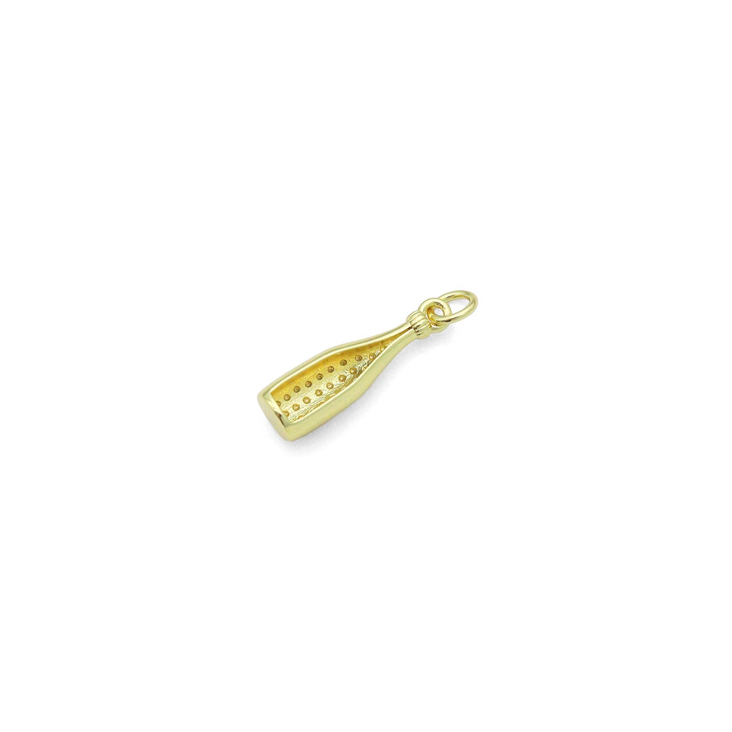 Gold Wine Bottle Charm Pendant