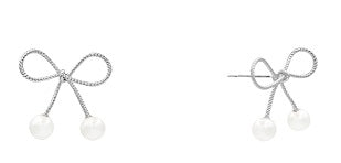 Bow Earrings with Pearls