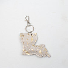 Louisiana Metallic Hide Keychain