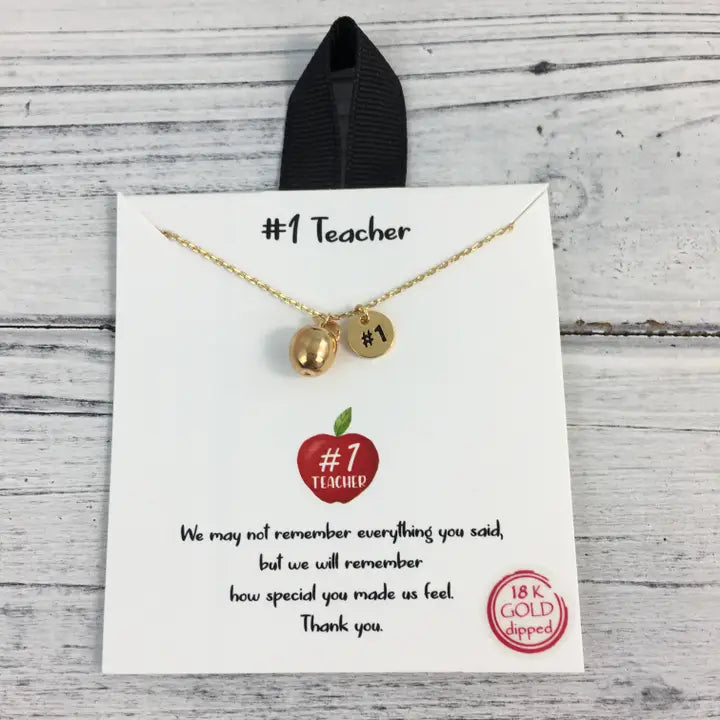 Number One Teacher Necklace
