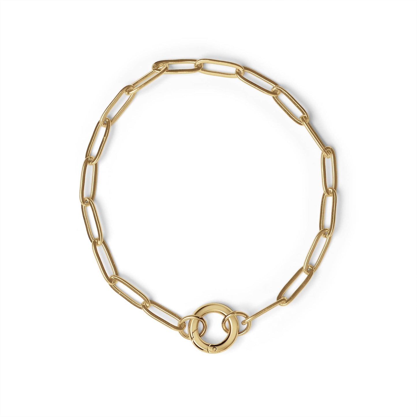 Stainless Steel Paperclip with Charm Keeper Chain Bracelet