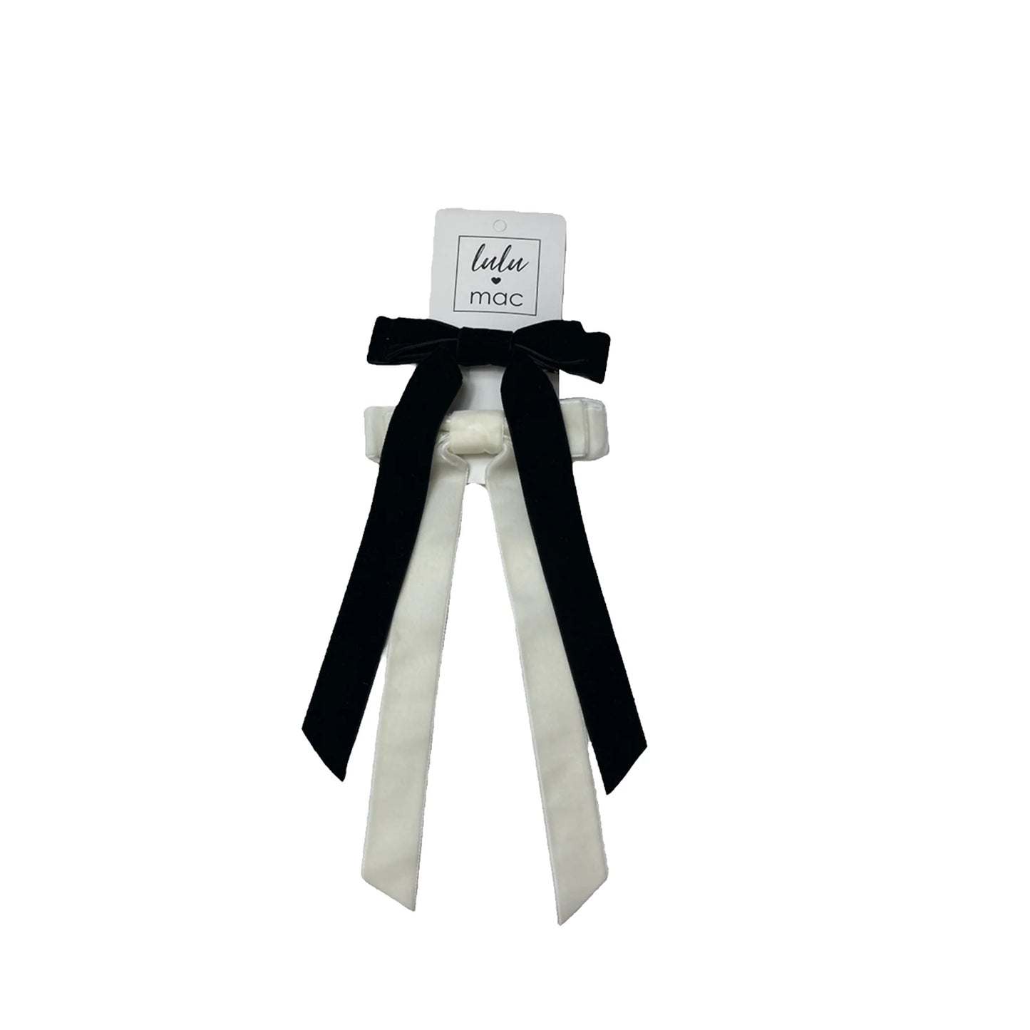 Double Velvet Bow with Hair Clip