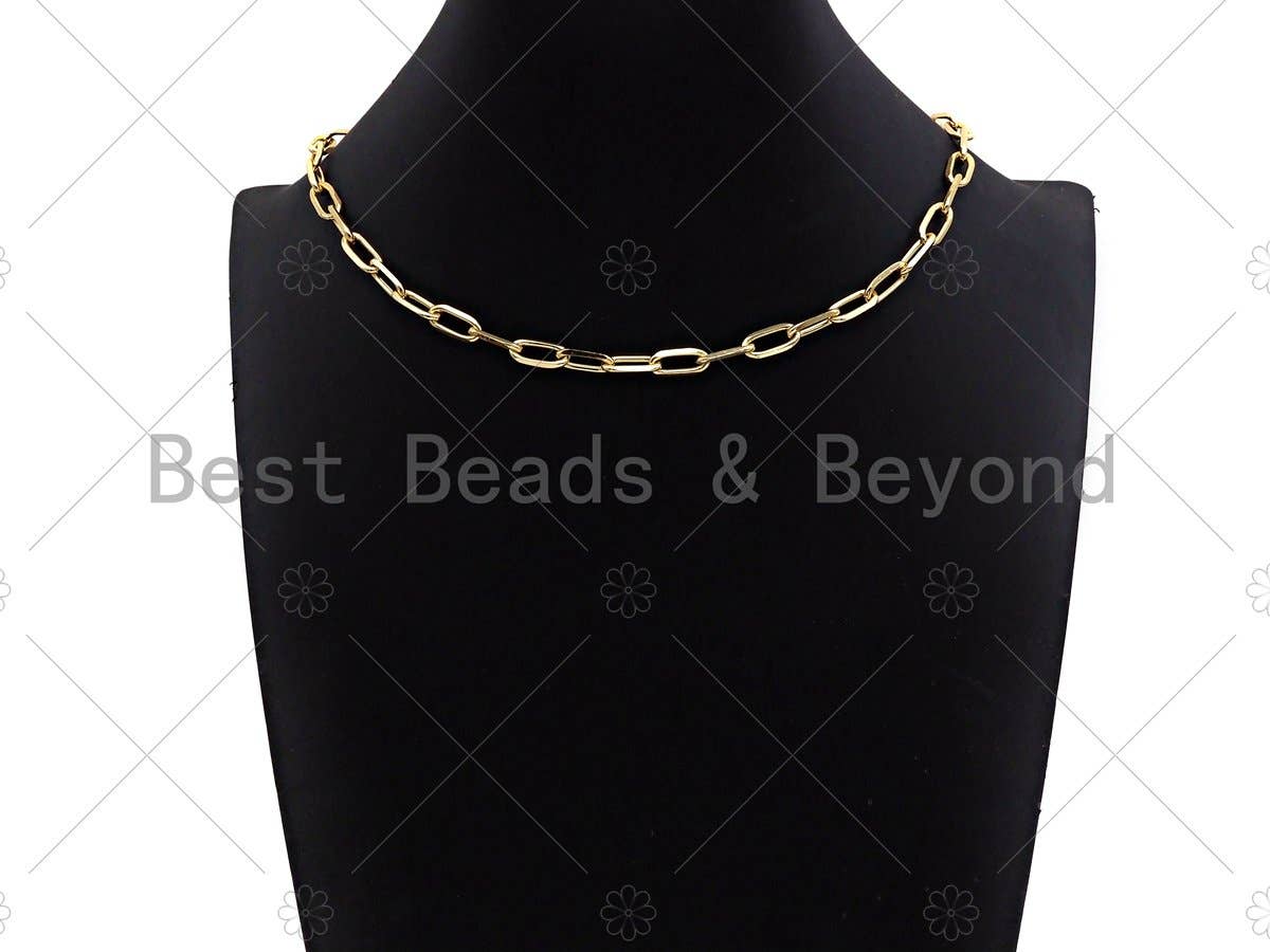 18" Gold Finish Paperclip Chain Necklace