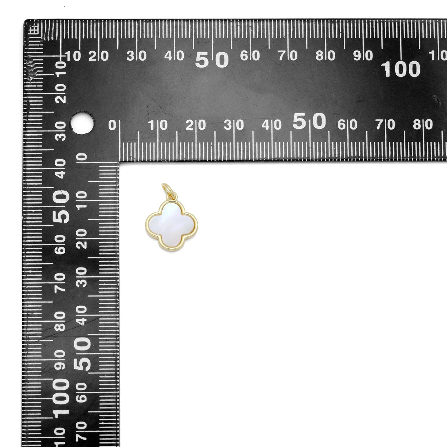 Abalone Mother of Pearl Gold flower Charm Pendant