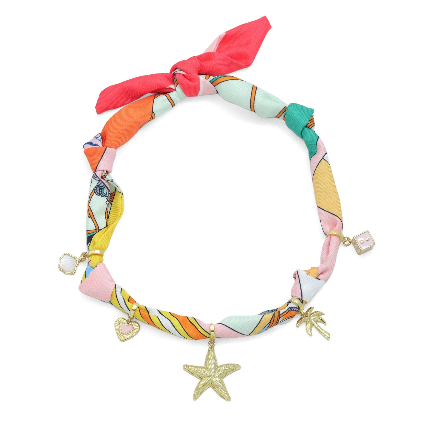 Convertible Scarf Necklace, Adjustable Silk Scarf Statement Necklace