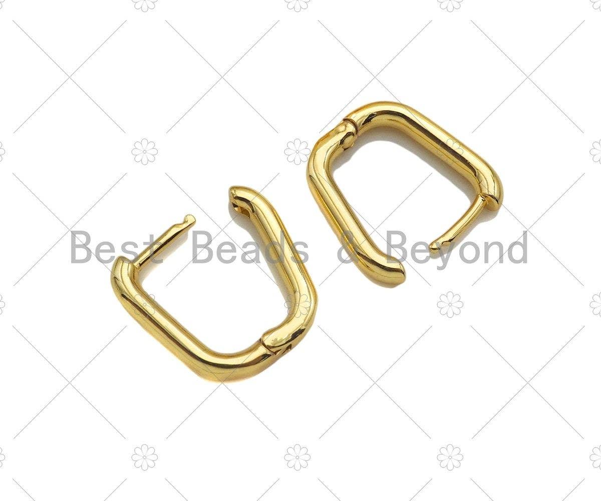 Dainty Gold Rectangle Huggie Earring