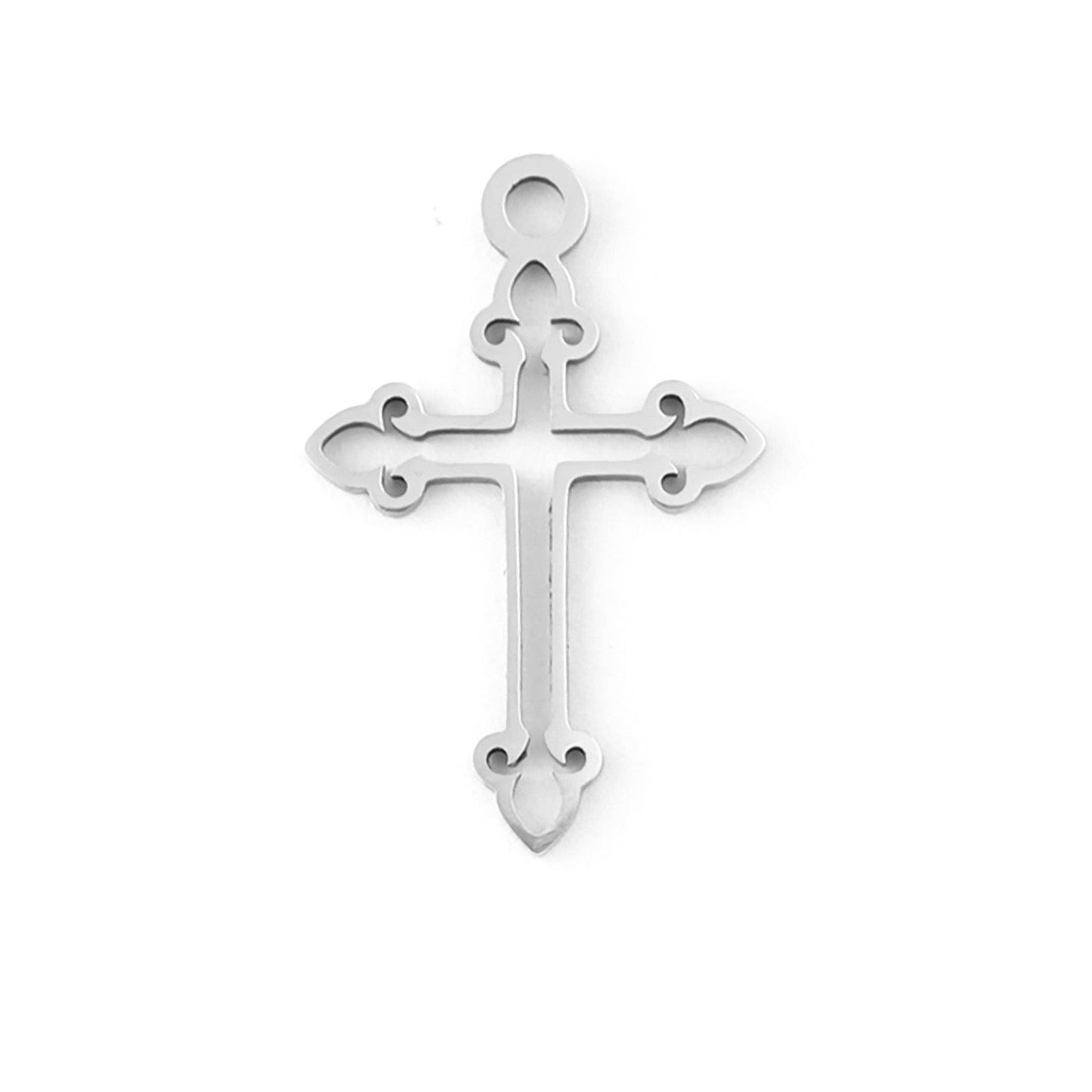 18K Gold PVD Stainless Steel Cross Charm