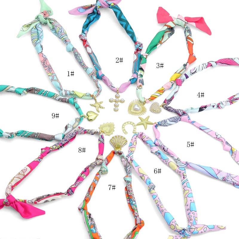 Convertible Scarf Necklace, Adjustable Silk Scarf Statement Necklace