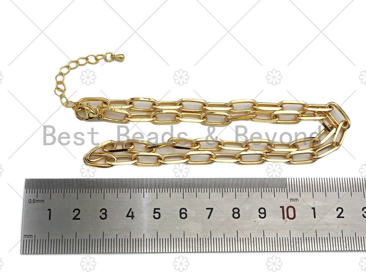 18" Gold Finish Paperclip Chain Necklace