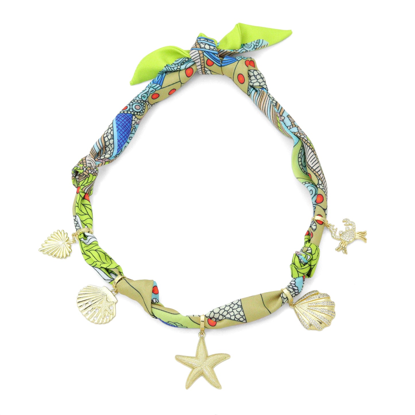 Convertible Scarf Necklace, Adjustable Silk Scarf