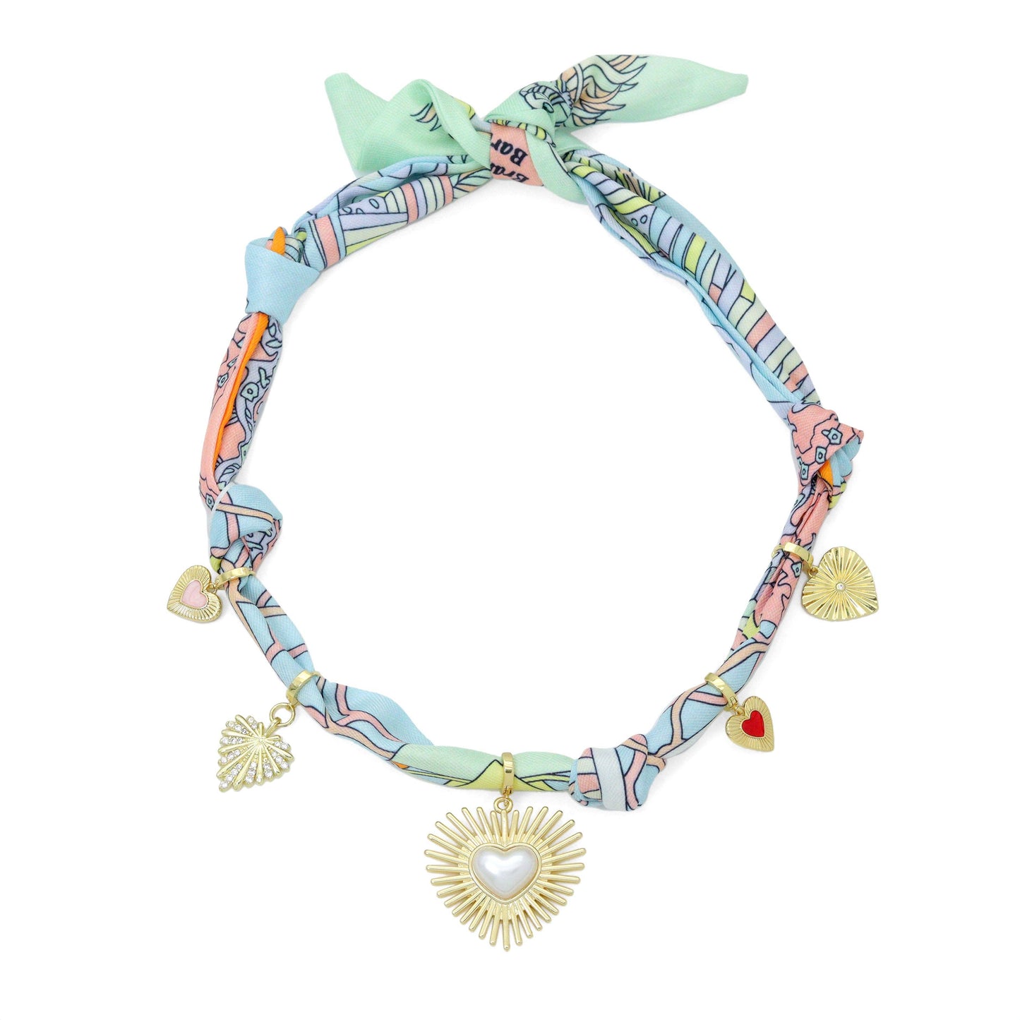 Convertible Scarf Necklace, Adjustable Silk Scarf Statement Necklace