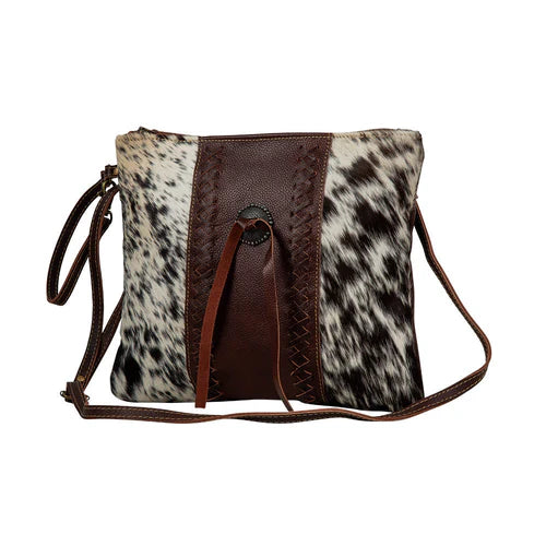 Rodslinda Cross Stitched Leather & Hairon Bag