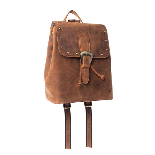 Yellowstone Longhorn Studded Leather Backpack