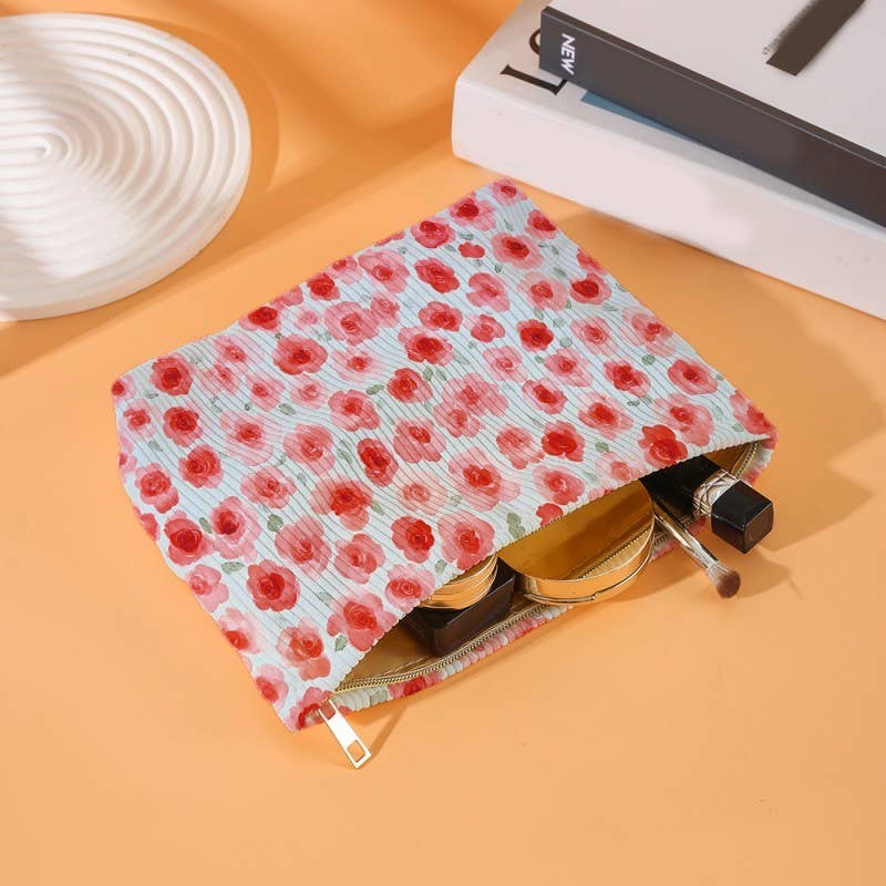 TRAVEL BOW CHERRY COSMETIC MAKEUP POUCH BAG