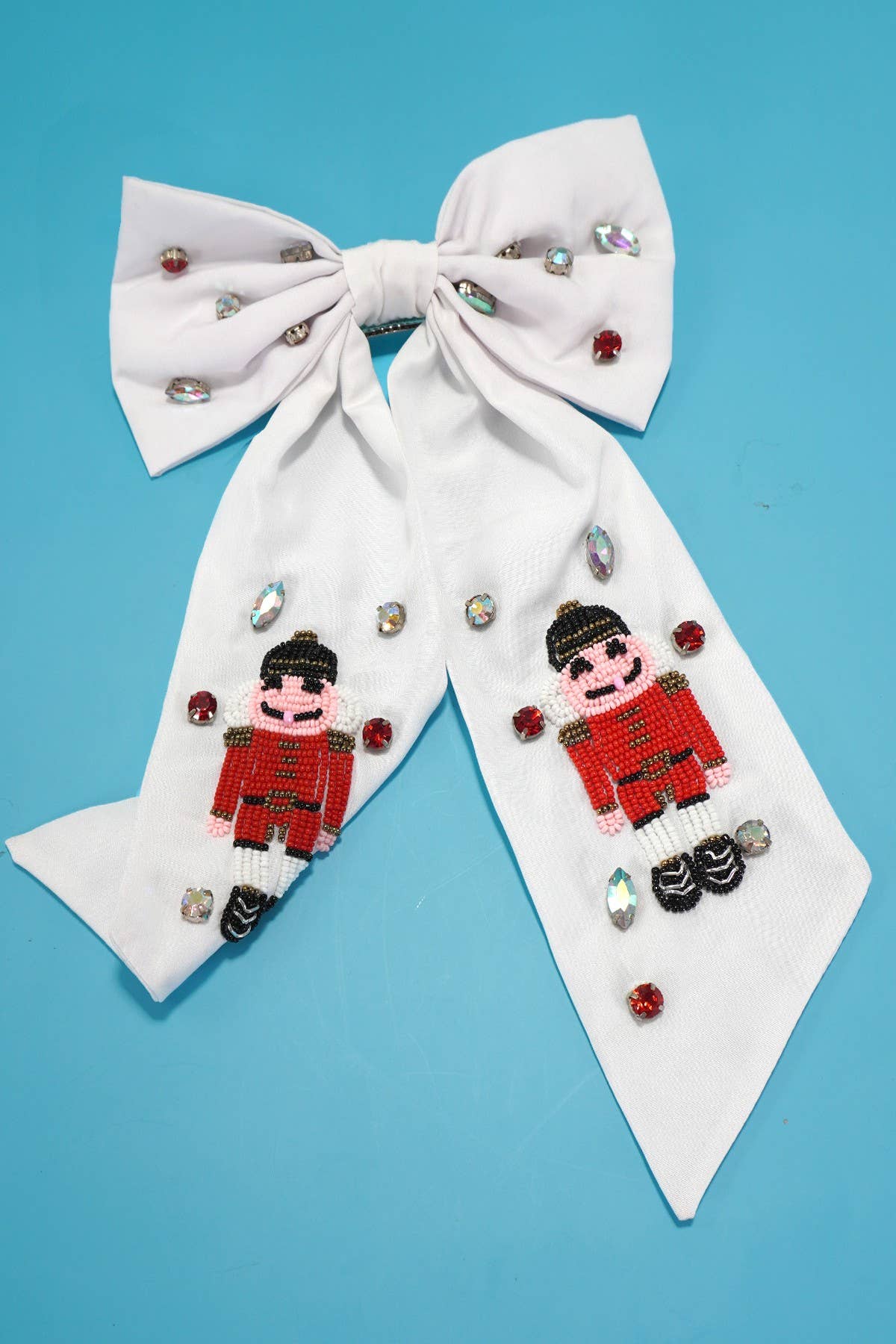 Nutcracker beaded hair clip