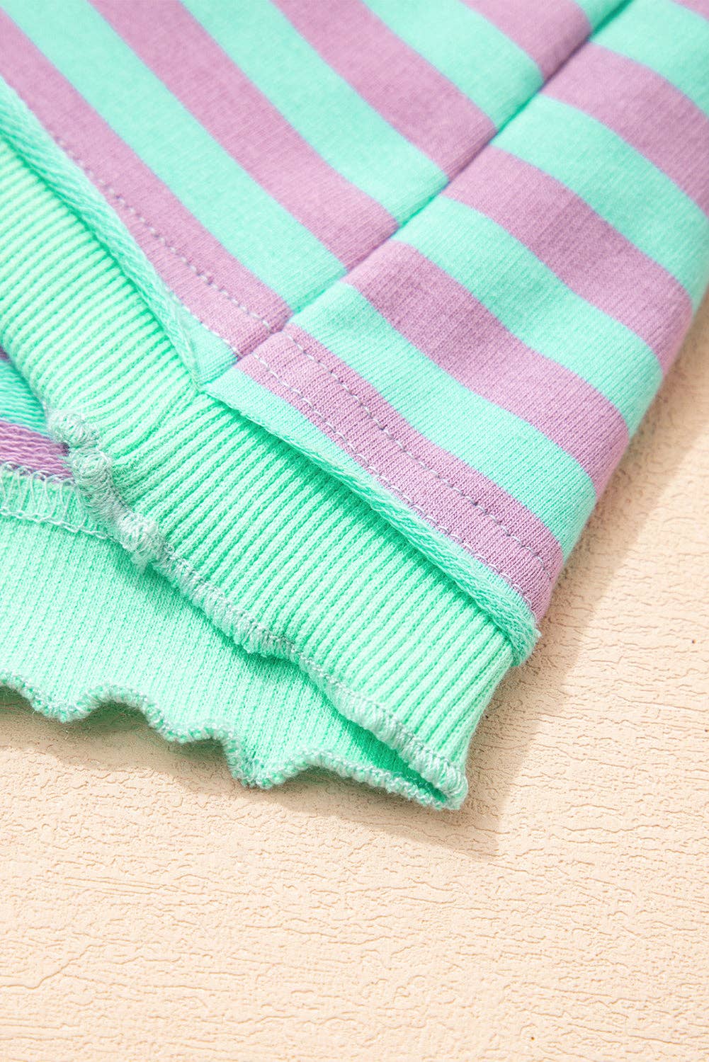 Stripe Reverse Seam Contrast Trim Sweatshirt