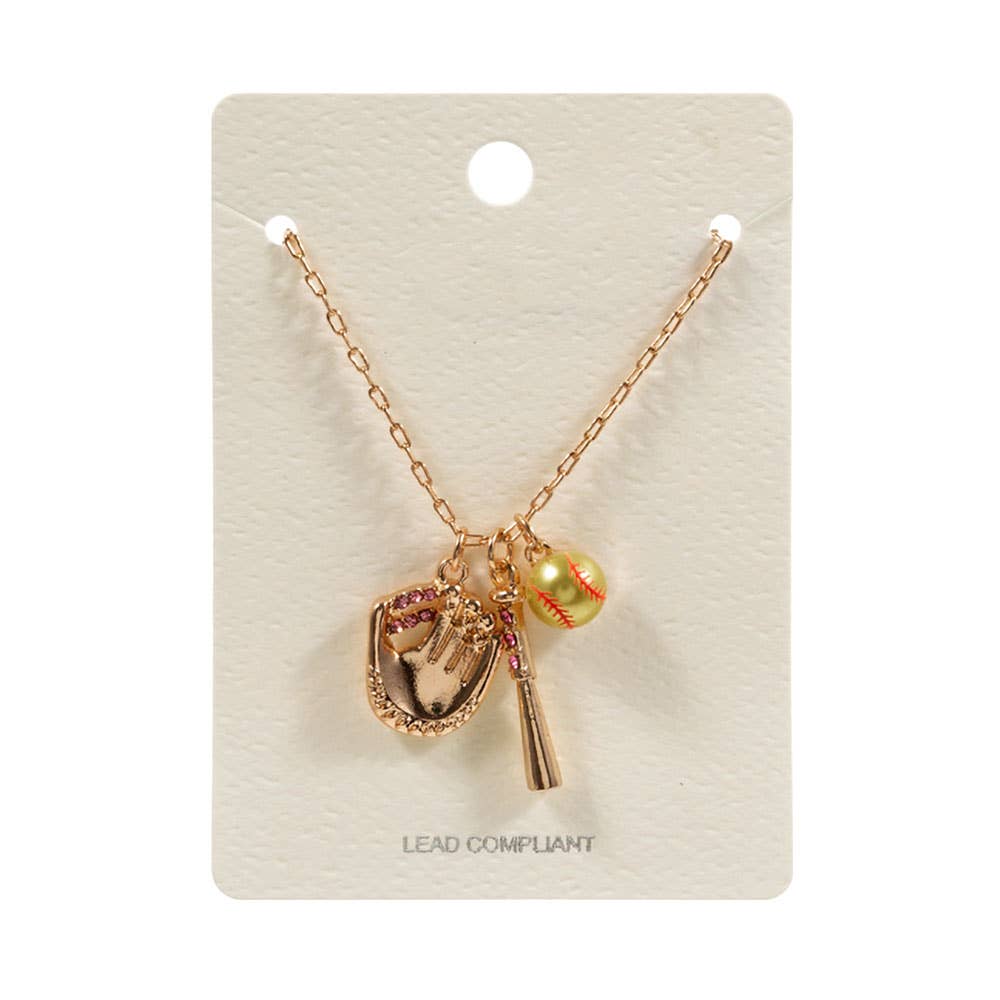 Baseball Charm Pendant Necklace