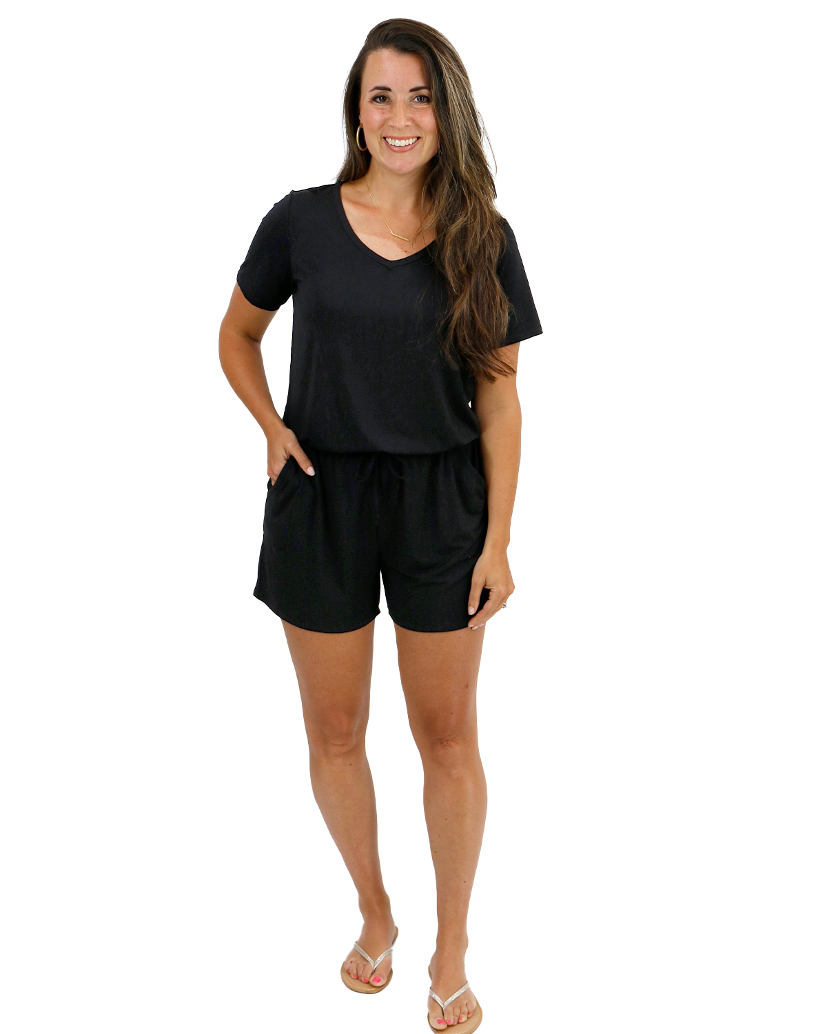 Casual Day Modal Romper in Black