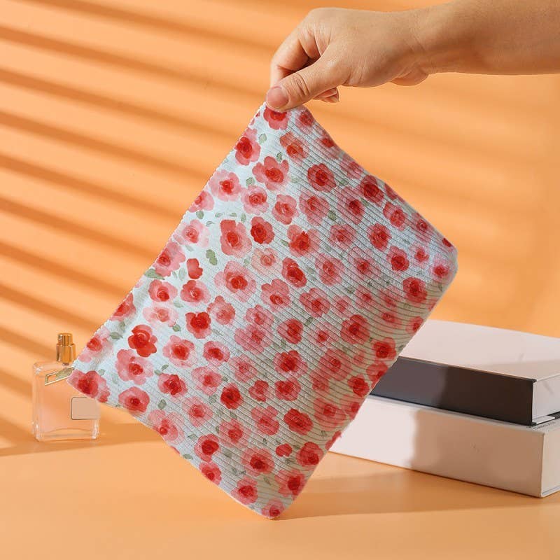 TRAVEL BOW CHERRY COSMETIC MAKEUP POUCH BAG