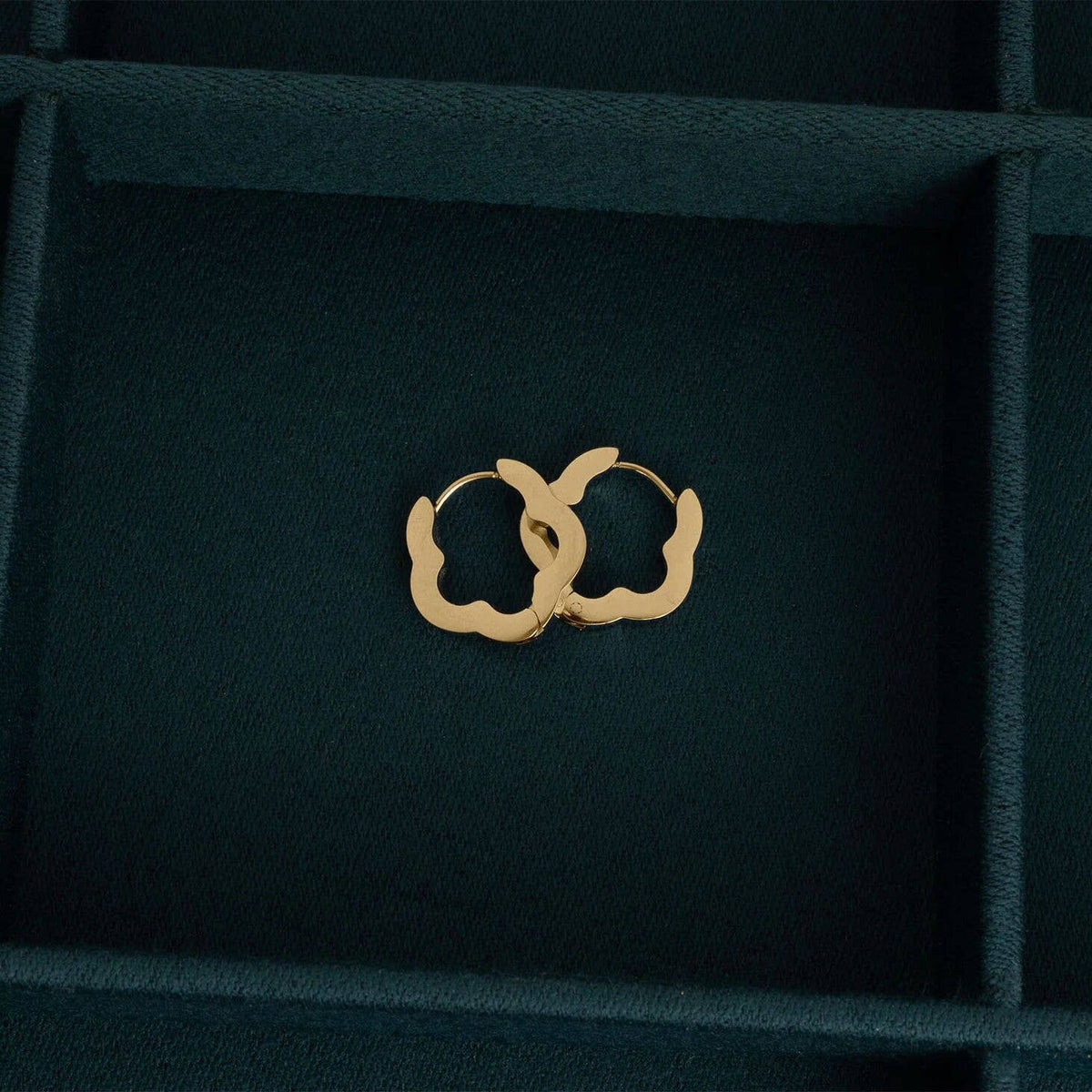 18K Gold PVD Stainless Steel Flower Huggie Earrings