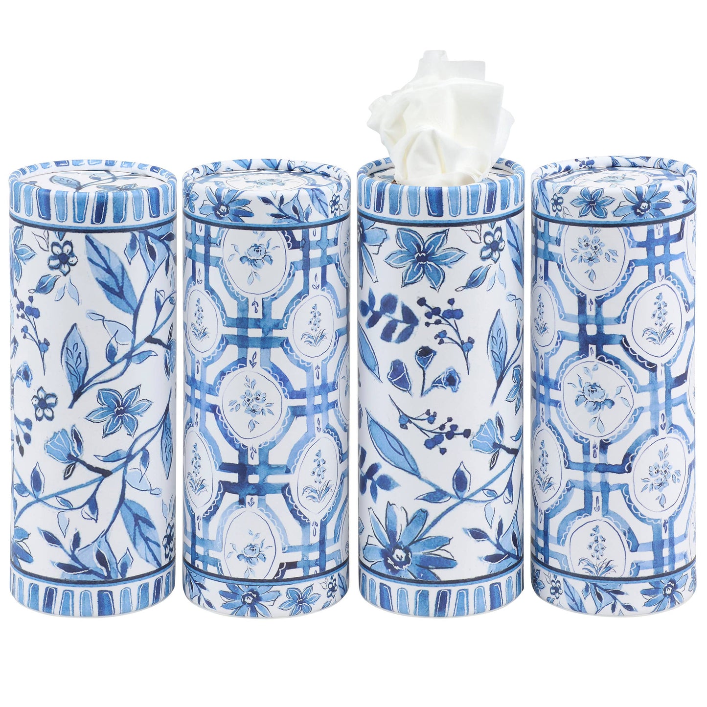 Blue Florals Car Tissue Box Set