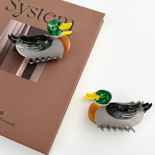 JUMBO MALLARD DUCK HAIR CLAW CLIPS
