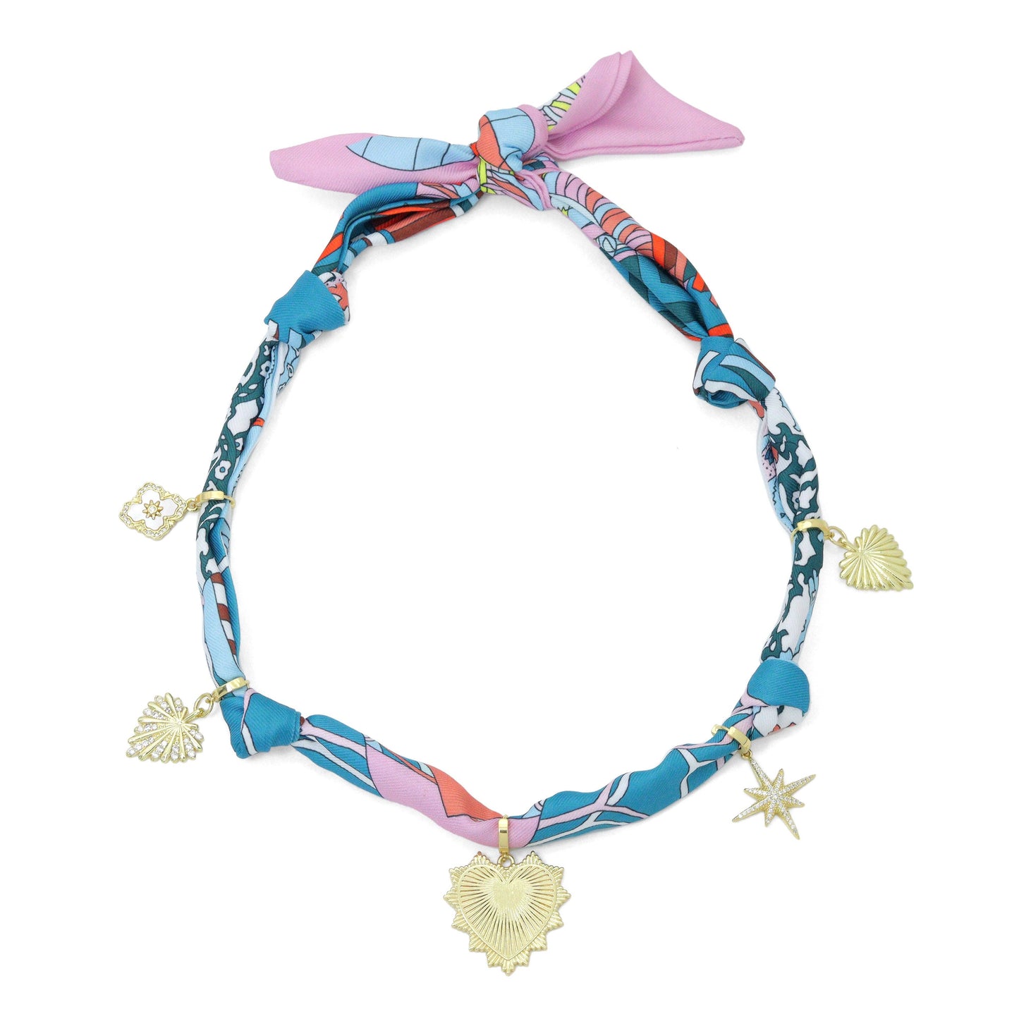 Convertible Scarf Necklace, Adjustable Silk Scarf Statement Necklace