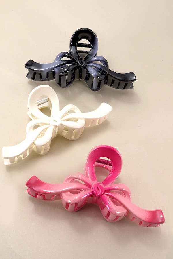 OMBRE BOW RIBBON HAIR CLAW CLIP
