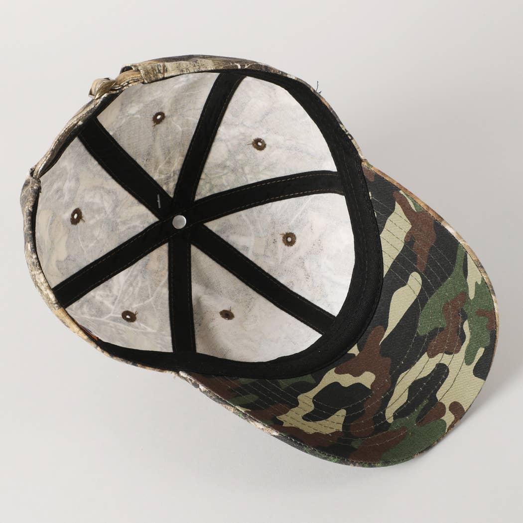 USA Flag Embroidery Patch Camo Cap