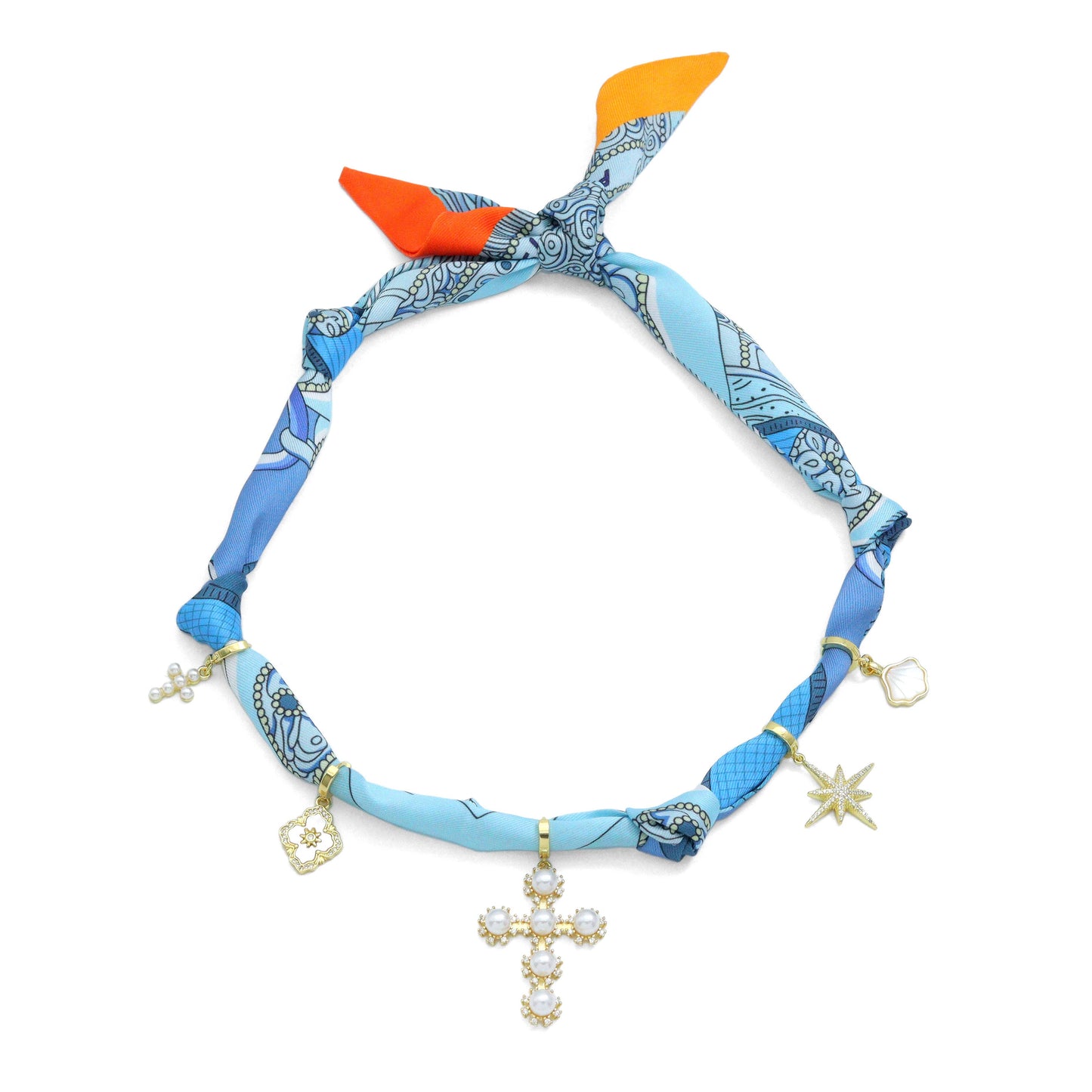 Convertible Scarf Necklace, Adjustable Silk Scarf