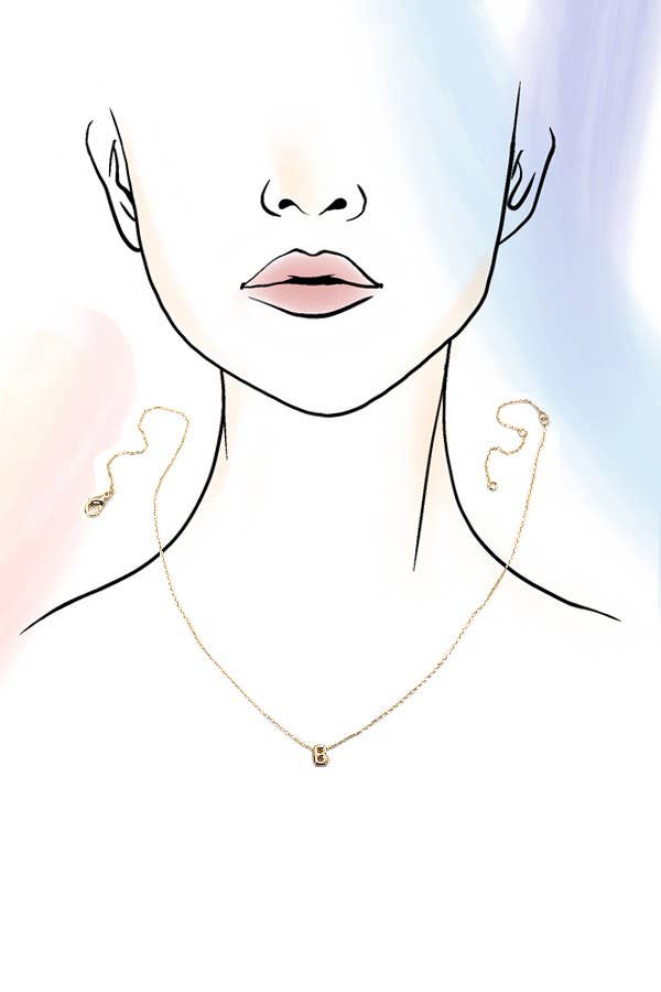 Mini Initial 3D bubble letter necklace