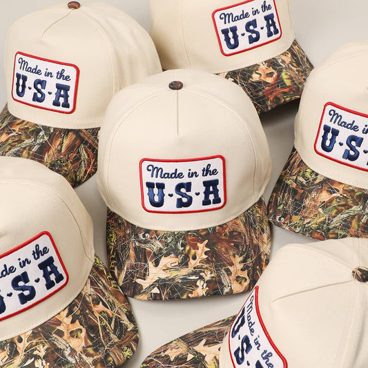 Made in the USA Embroidery Patch Camo Trucker Hat