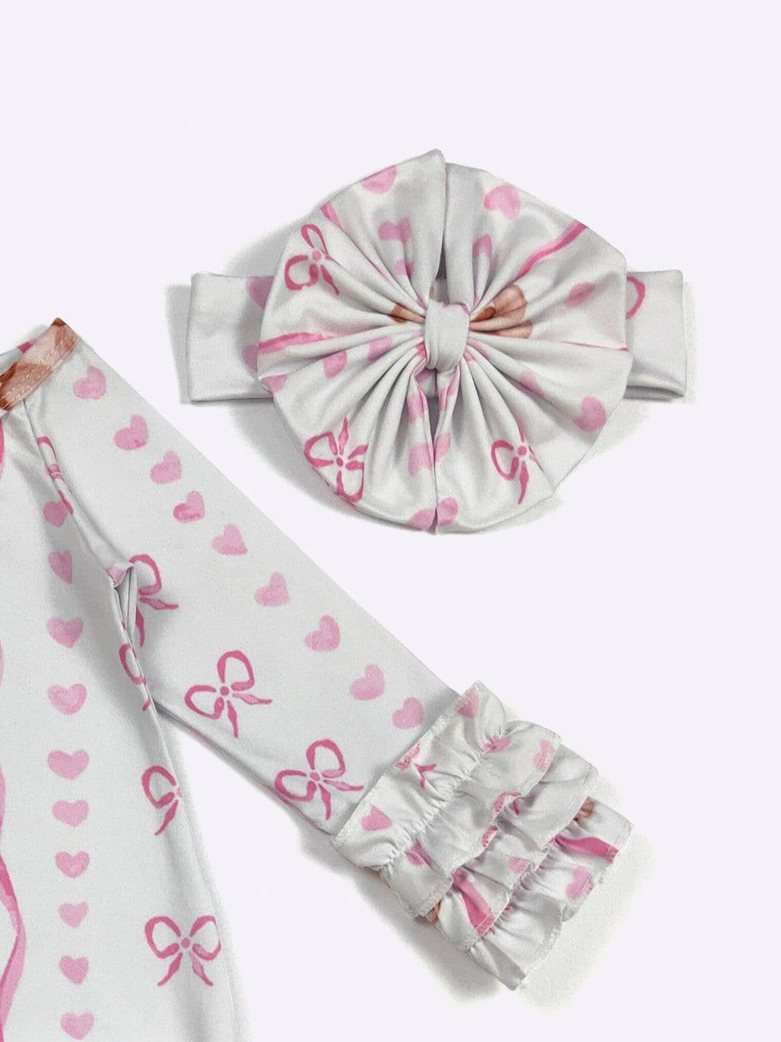 Teddy Bear Bow Baby Gown