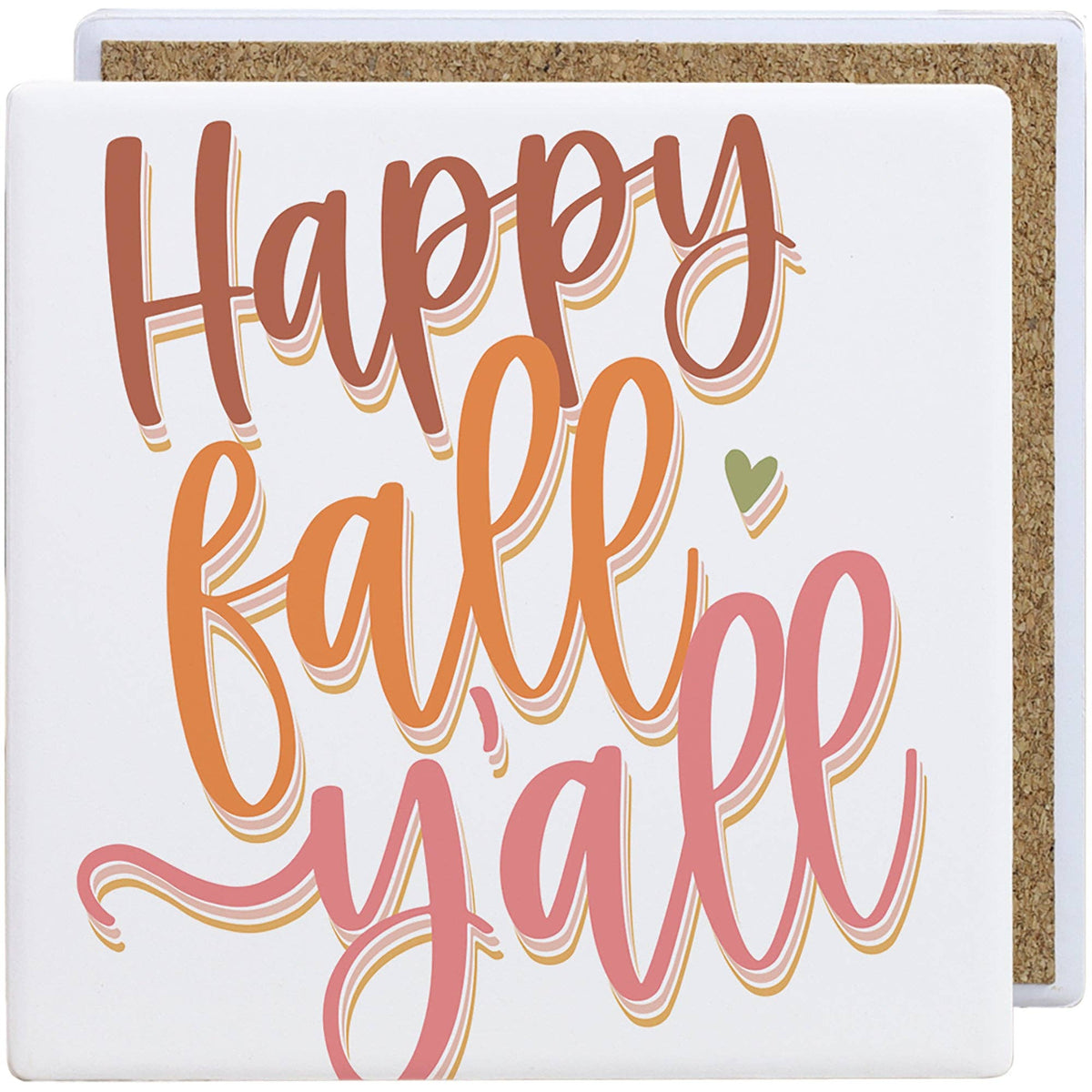 Happy Fall Y'all - Ceramic Coaster Squares