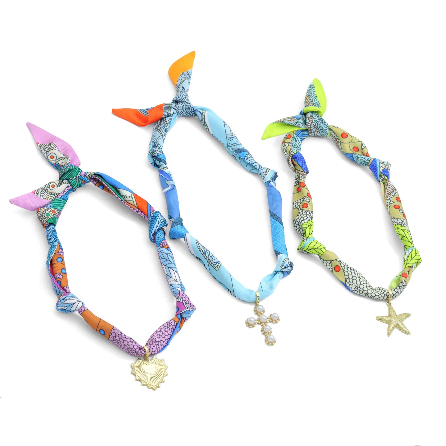 Convertible Scarf Necklace, Adjustable Silk Scarf