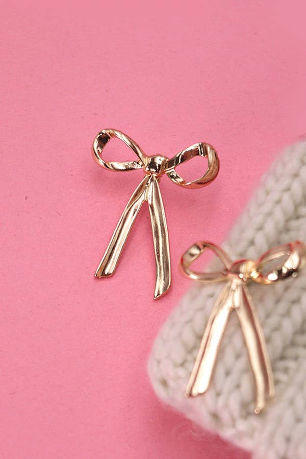 BOW MOVABLE STUD EARRINGS | 31E03579