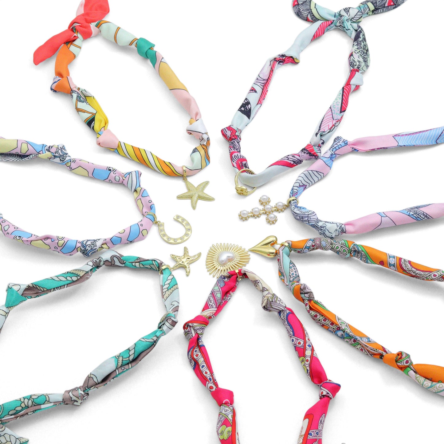 Convertible Scarf Necklace, Adjustable Silk Scarf Statement Necklace