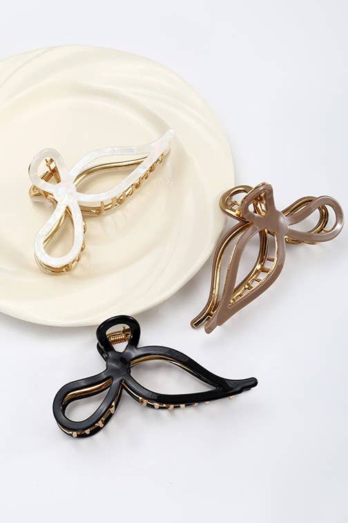 JUMBO CELLULOSE CASTING BOW HAIR CLAW CLIP