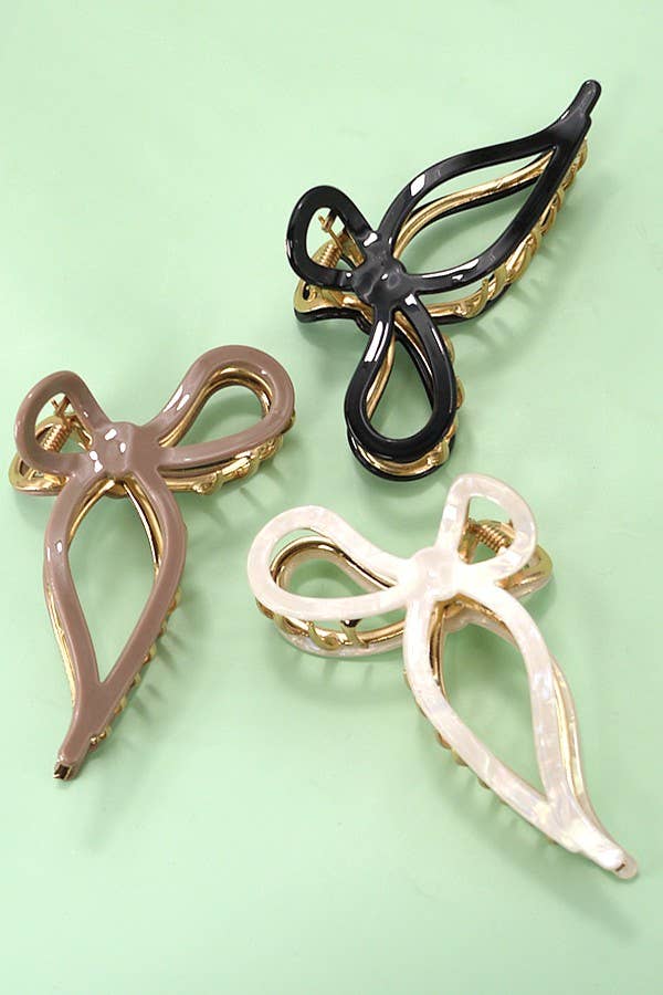 JUMBO CELLULOSE CASTING BOW HAIR CLAW CLIP