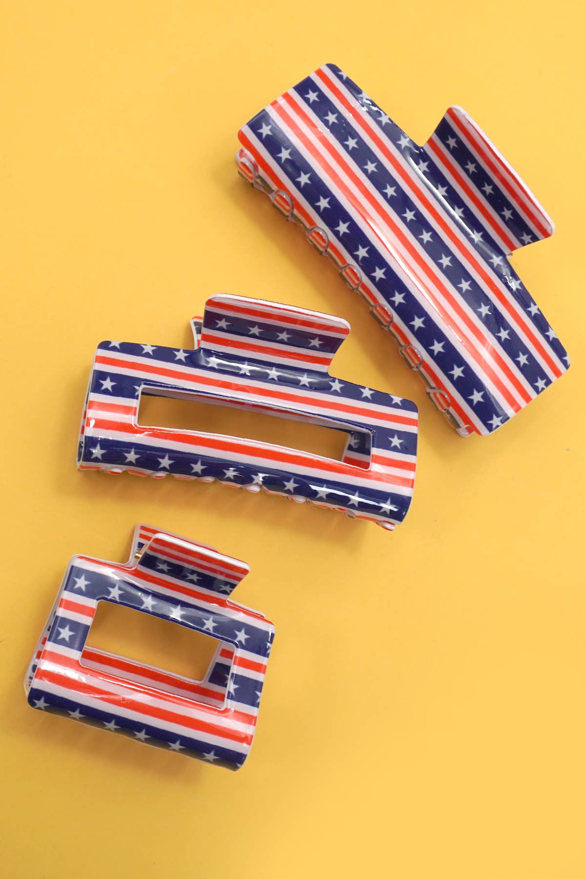 USA FLAG PRINT JULY 4TH HAIR CLAW  CLIP
